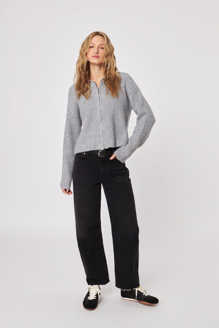 GAVIN ZIP-UP HOODIE (SILVER FOX) - JOHN+JENN