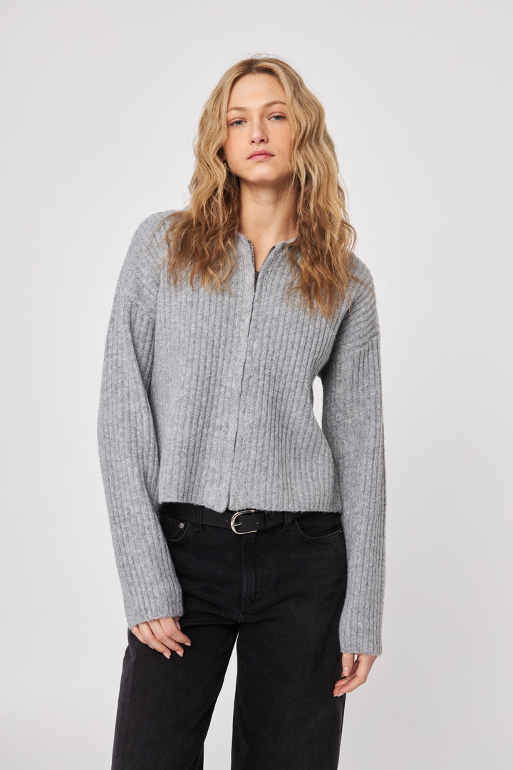 GAVIN ZIP-UP HOODIE (SILVER FOX) - JOHN+JENN