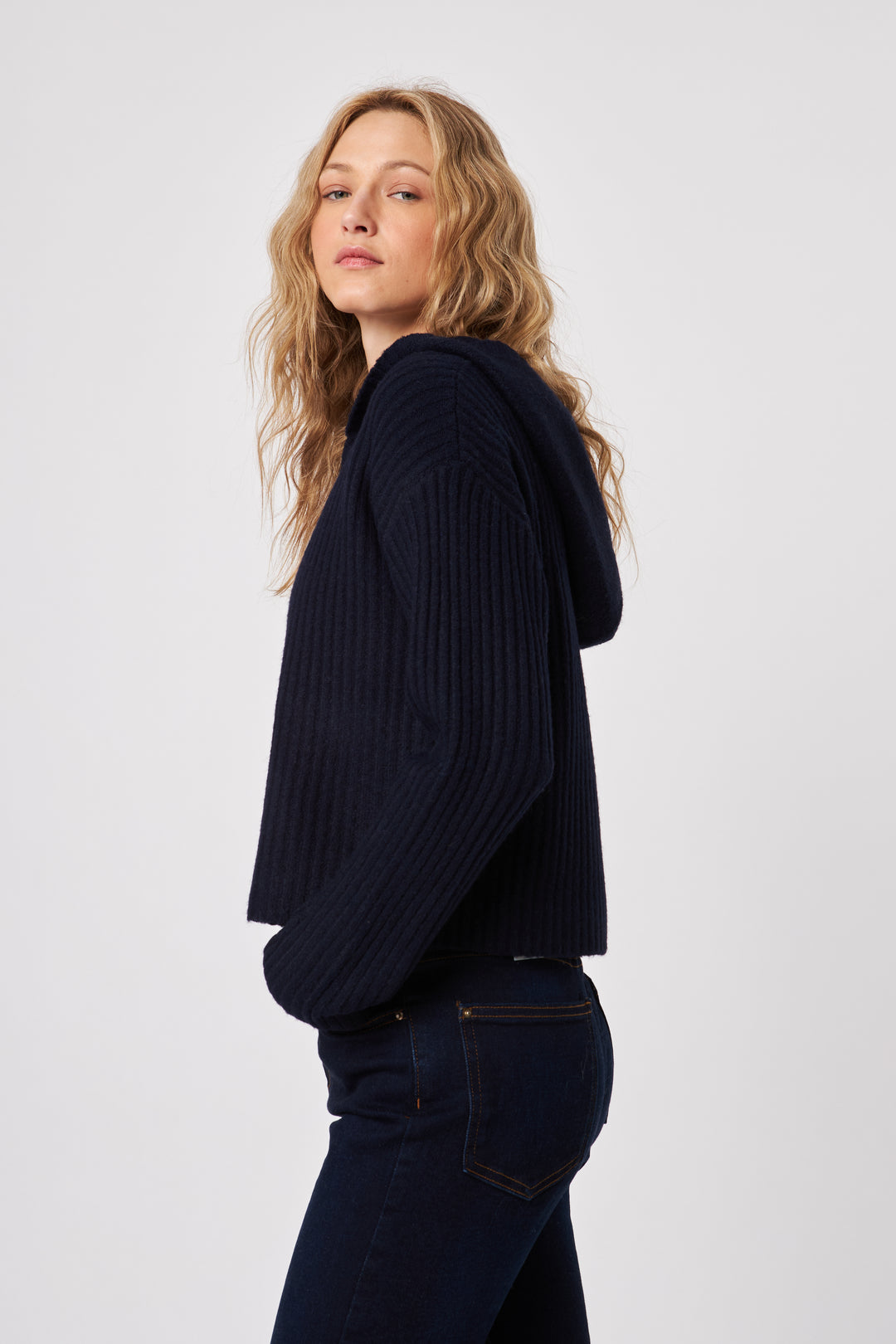 GAVIN ZIP-UP HOODIE (NAVY) - JOHN+JENN