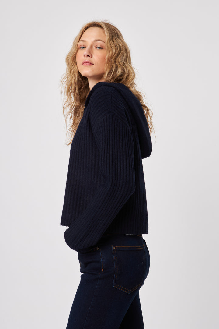 GAVIN ZIP-UP HOODIE (NAVY) - JOHN+JENN