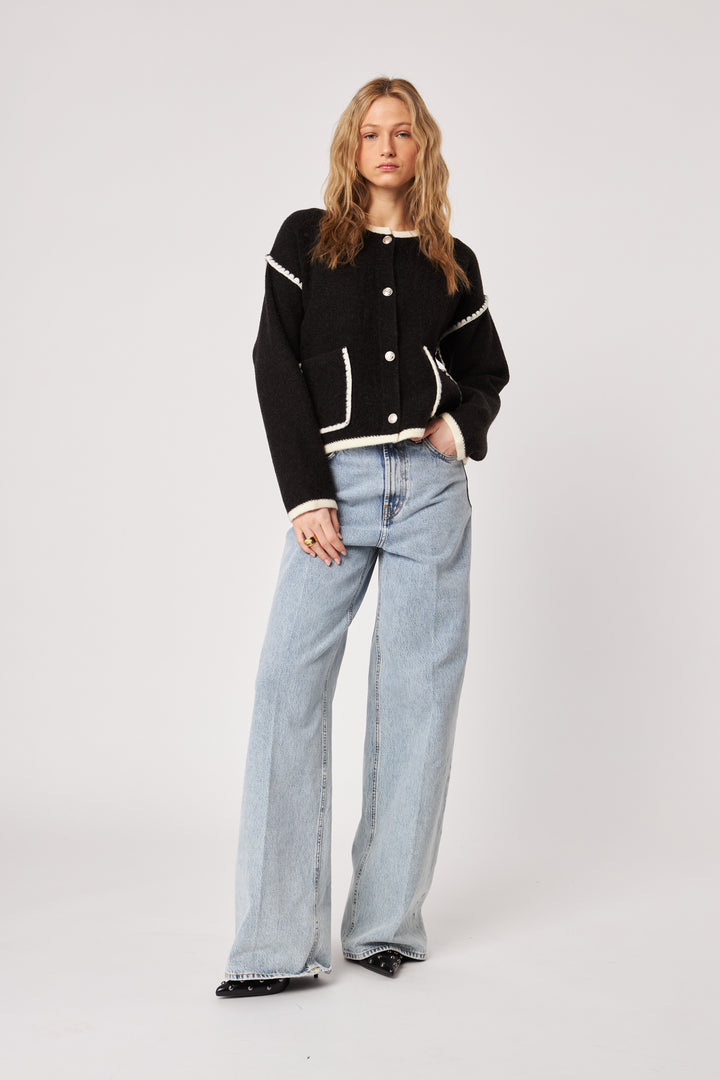 RENE WHITE LINES CARDIGAN - JOHN+JENN