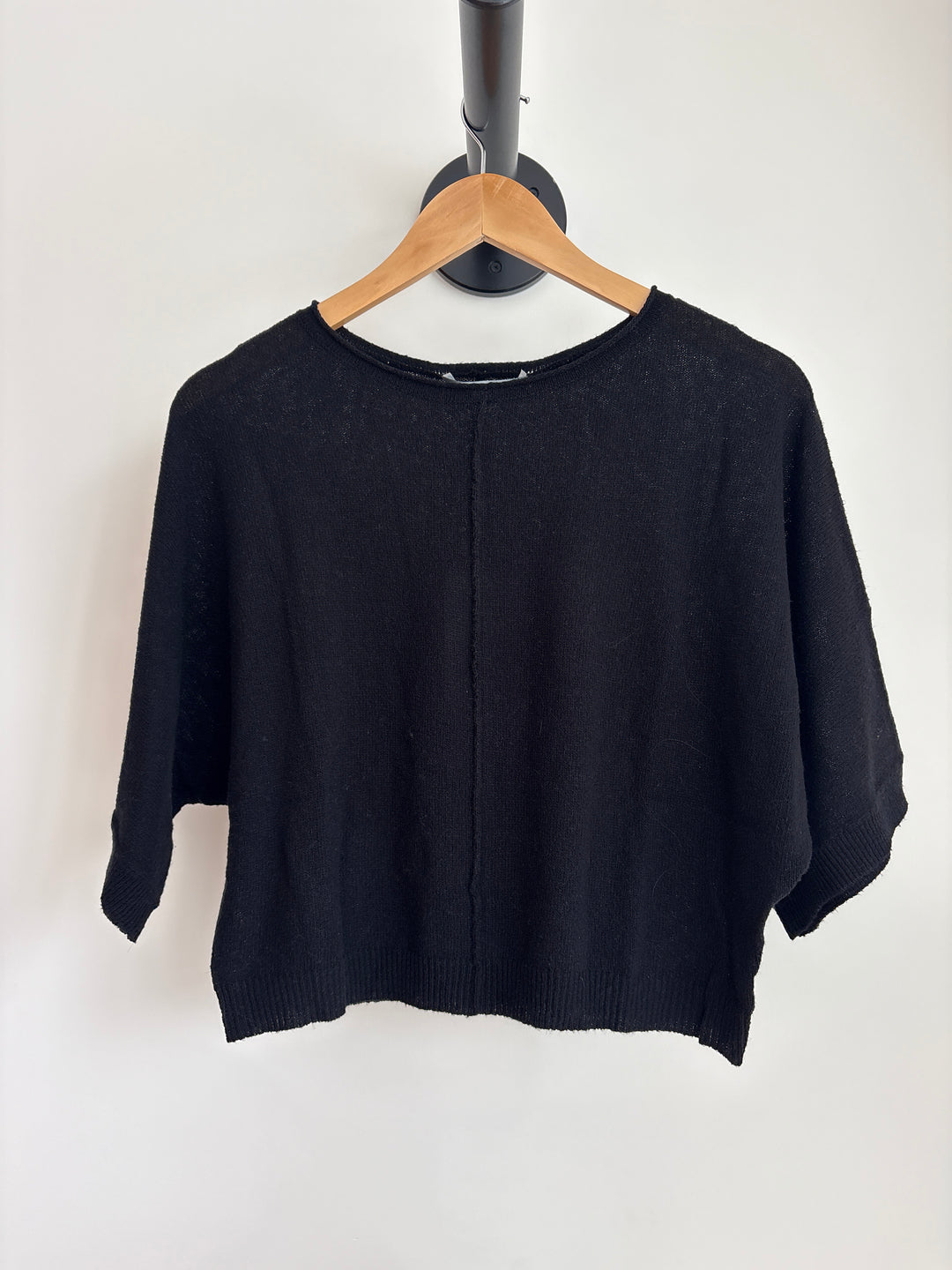 BATWING BOATNECK SWEATER (BLACK) - AUTUMN CASHMERE