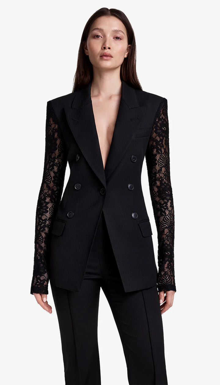 LACE SLEEVE NOT A DB BLAZER (BLACK) - SMYTHE