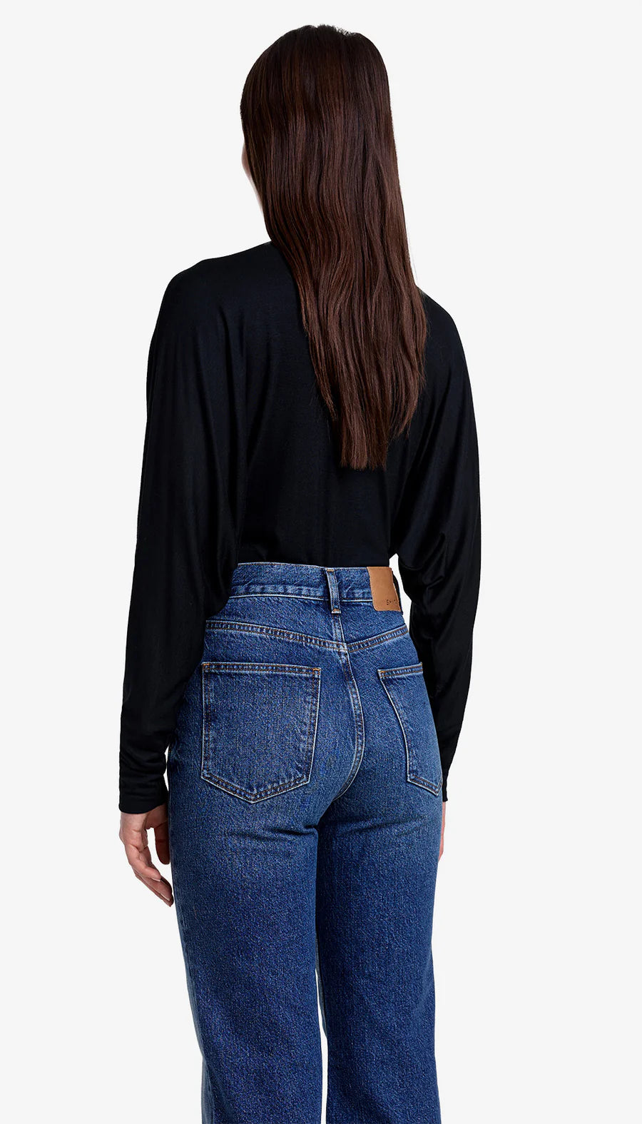 V-NECK DOLMAN BODYSUIT (BLACK) - SMYTHE