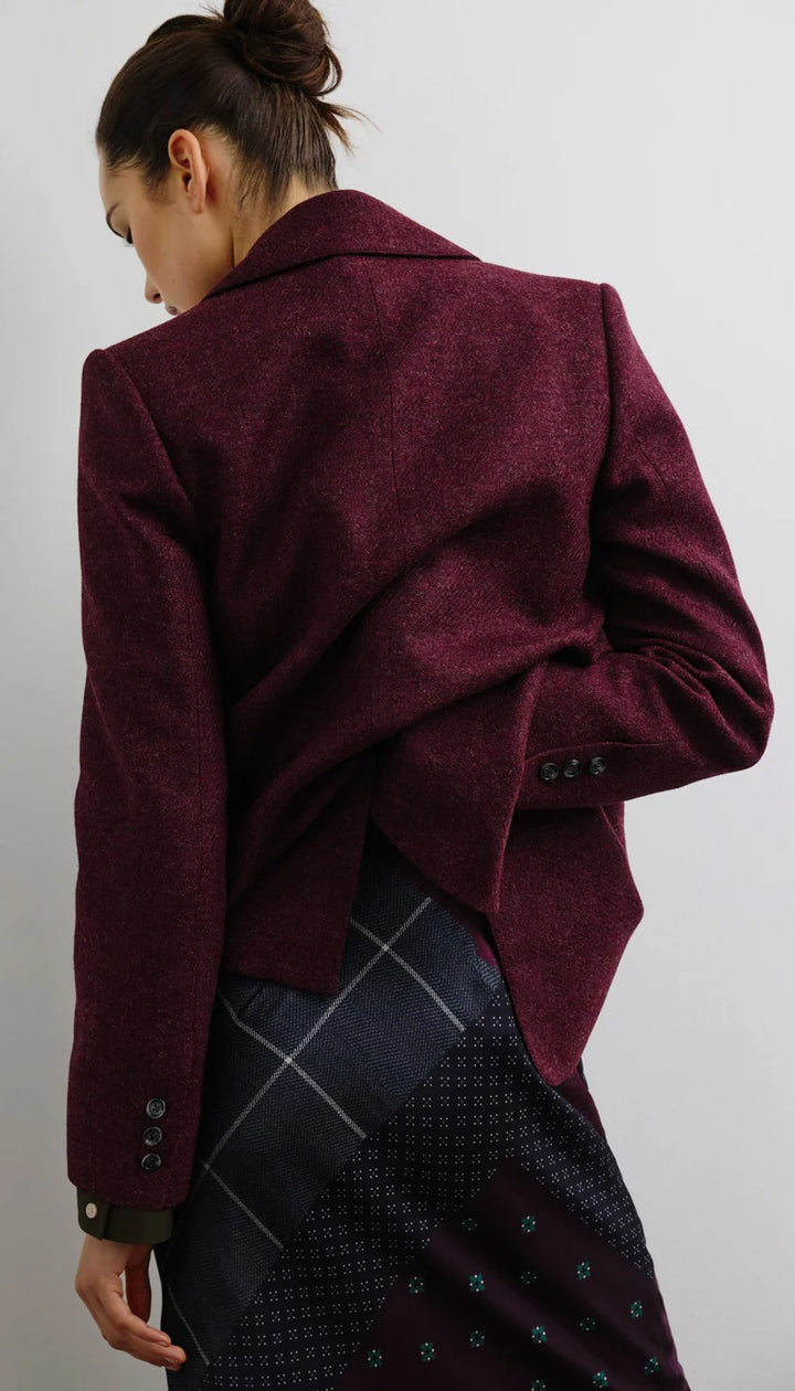 OVERSIZED LONG LAPEL BLAZER (WINE) - SMYTHE