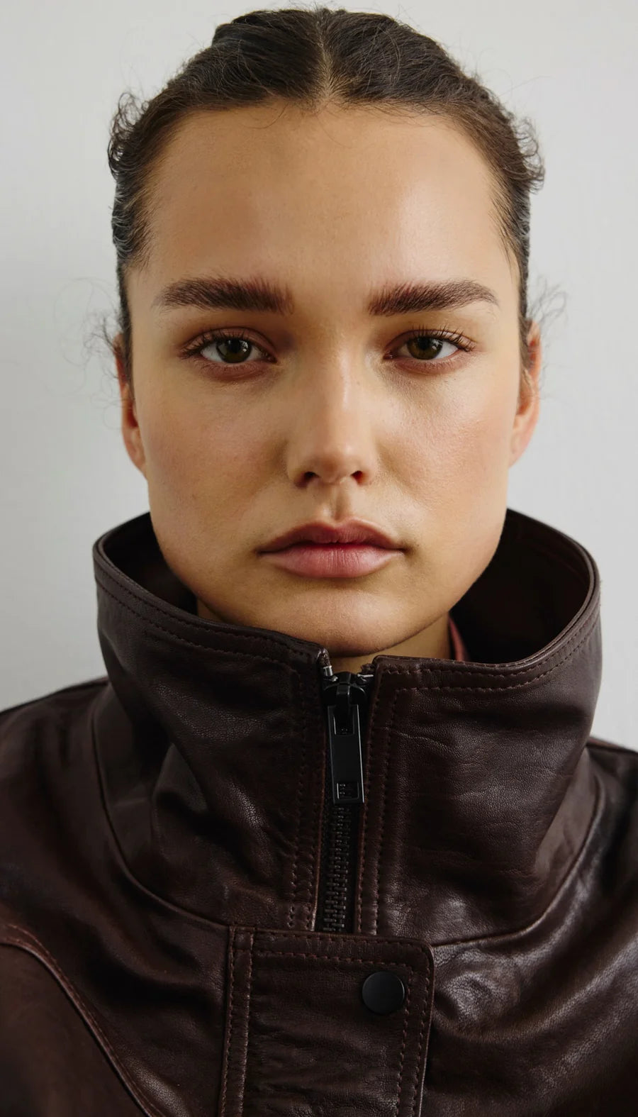 OVERSIZED LEATHER BOMBER (BROWN) - SMYTHE