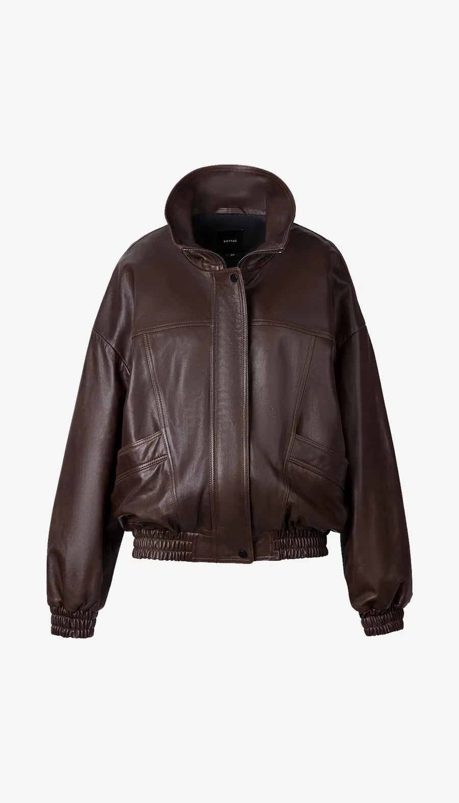 OVERSIZED LEATHER BOMBER (BROWN) - SMYTHE