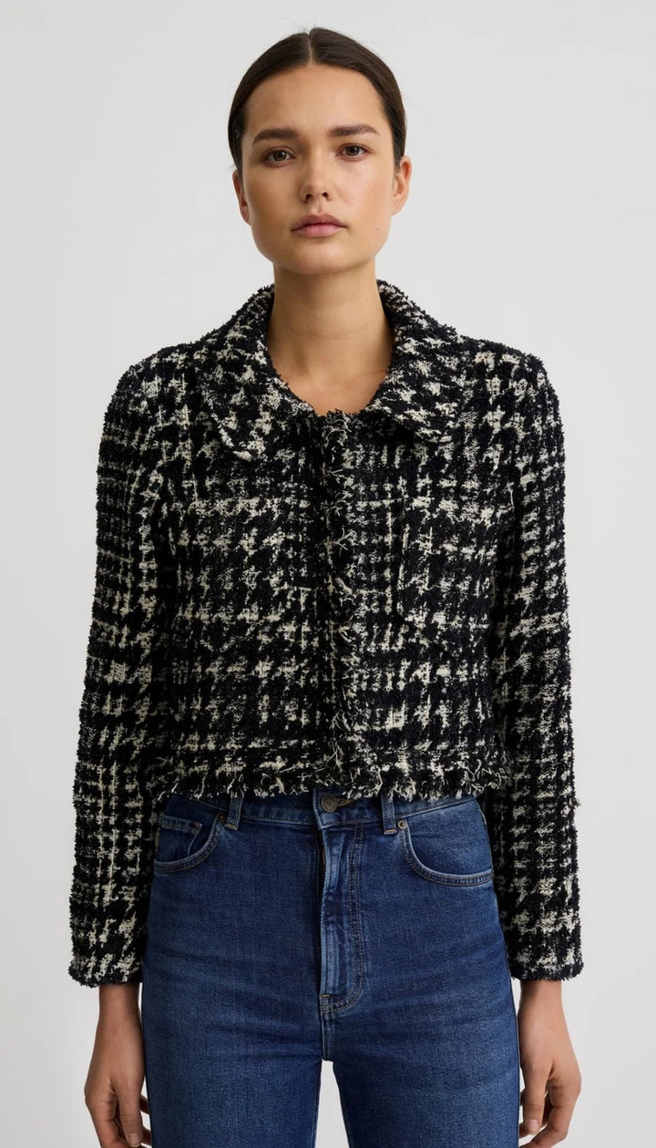 LONG SLEEVE MINI JACKET (BLACK/WHITE) - SMYTHE