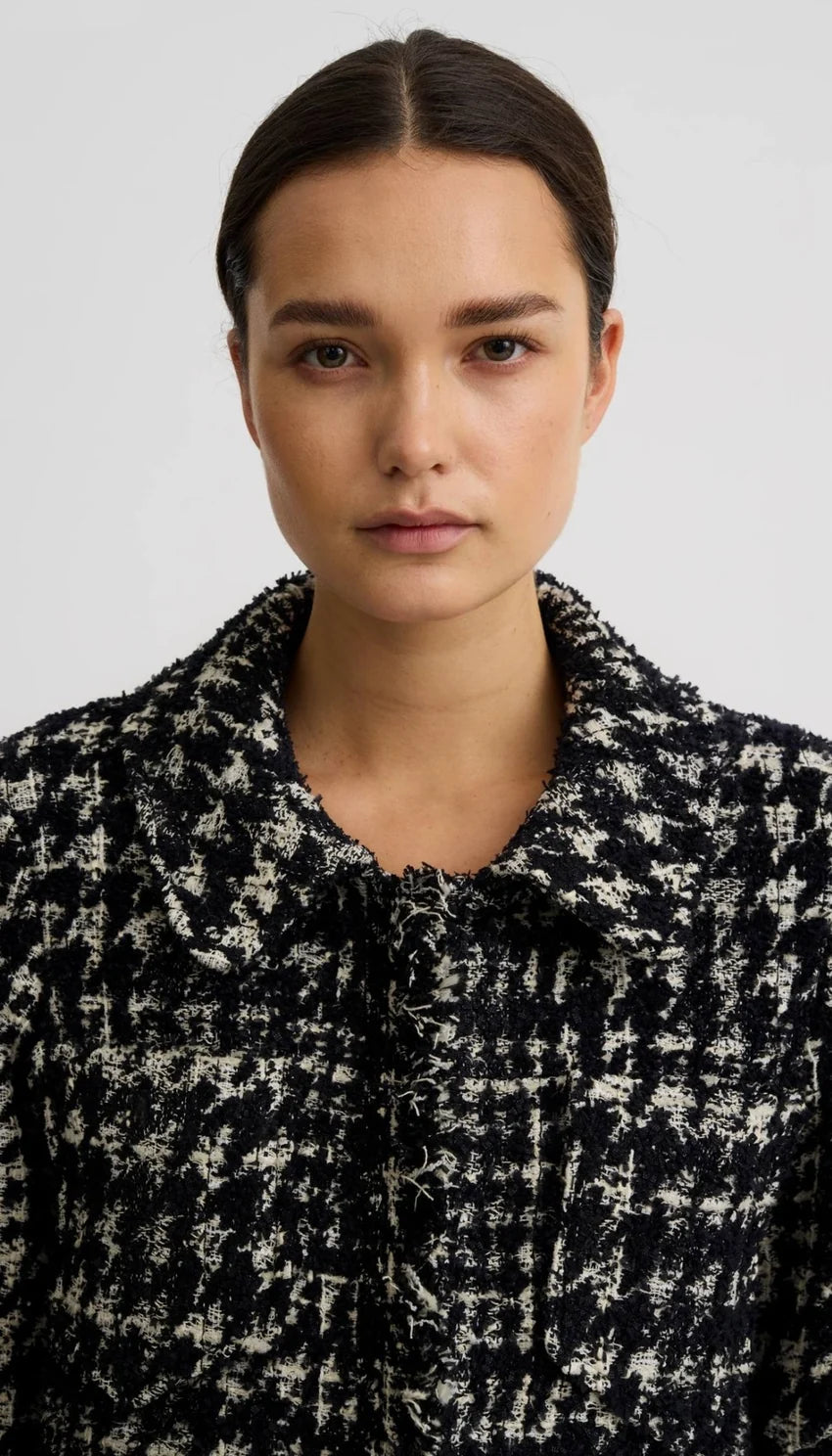 LONG SLEEVE MINI JACKET (BLACK/WHITE) - SMYTHE