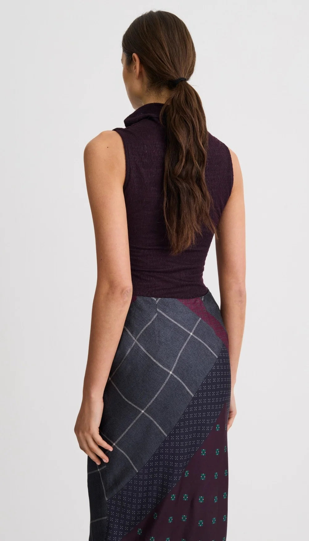 COWL NECK KNIT SHELL (WINE) - SMYTHE