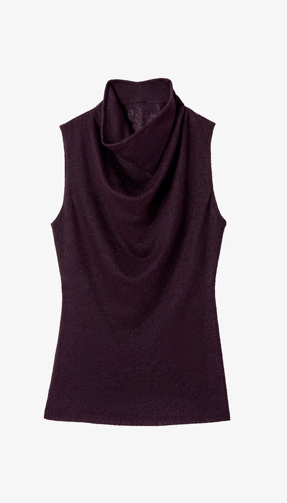 COWL NECK KNIT SHELL (WINE) - SMYTHE