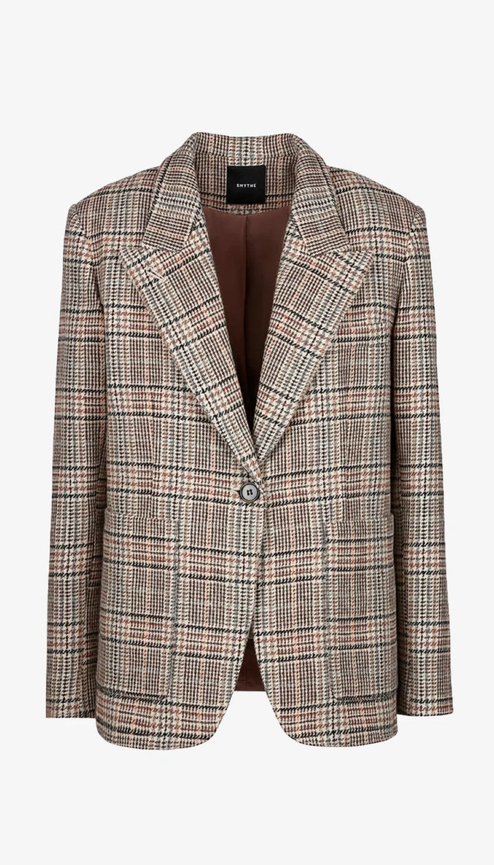 PATCH POCKET 90'S BLAZER (NEUTRAL GLEN CHECK) - SMYTHE