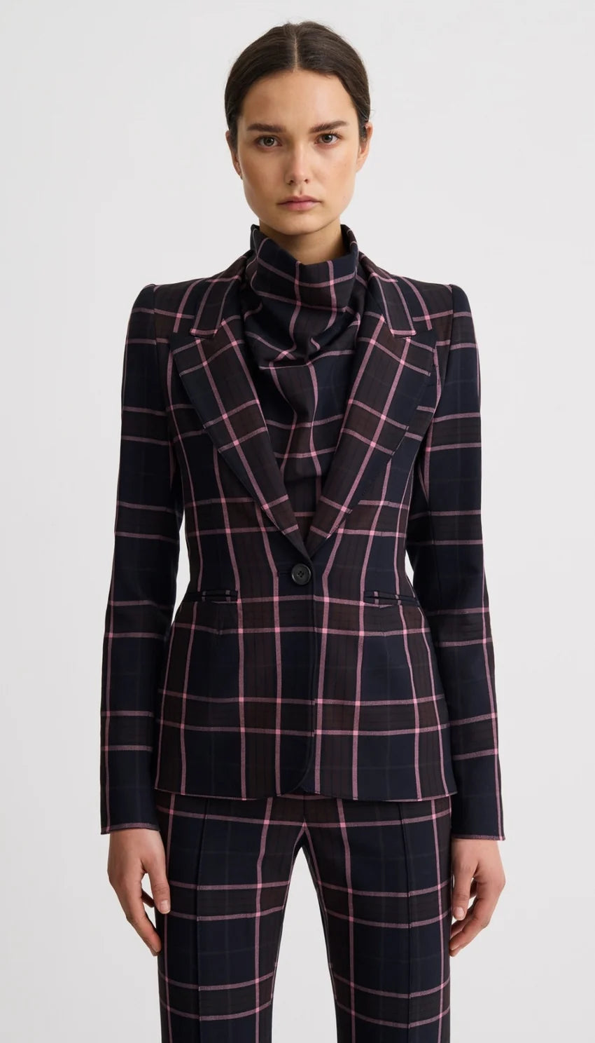 HOURGLASS BLAZER (NAVY MULTI) - SMYTHE