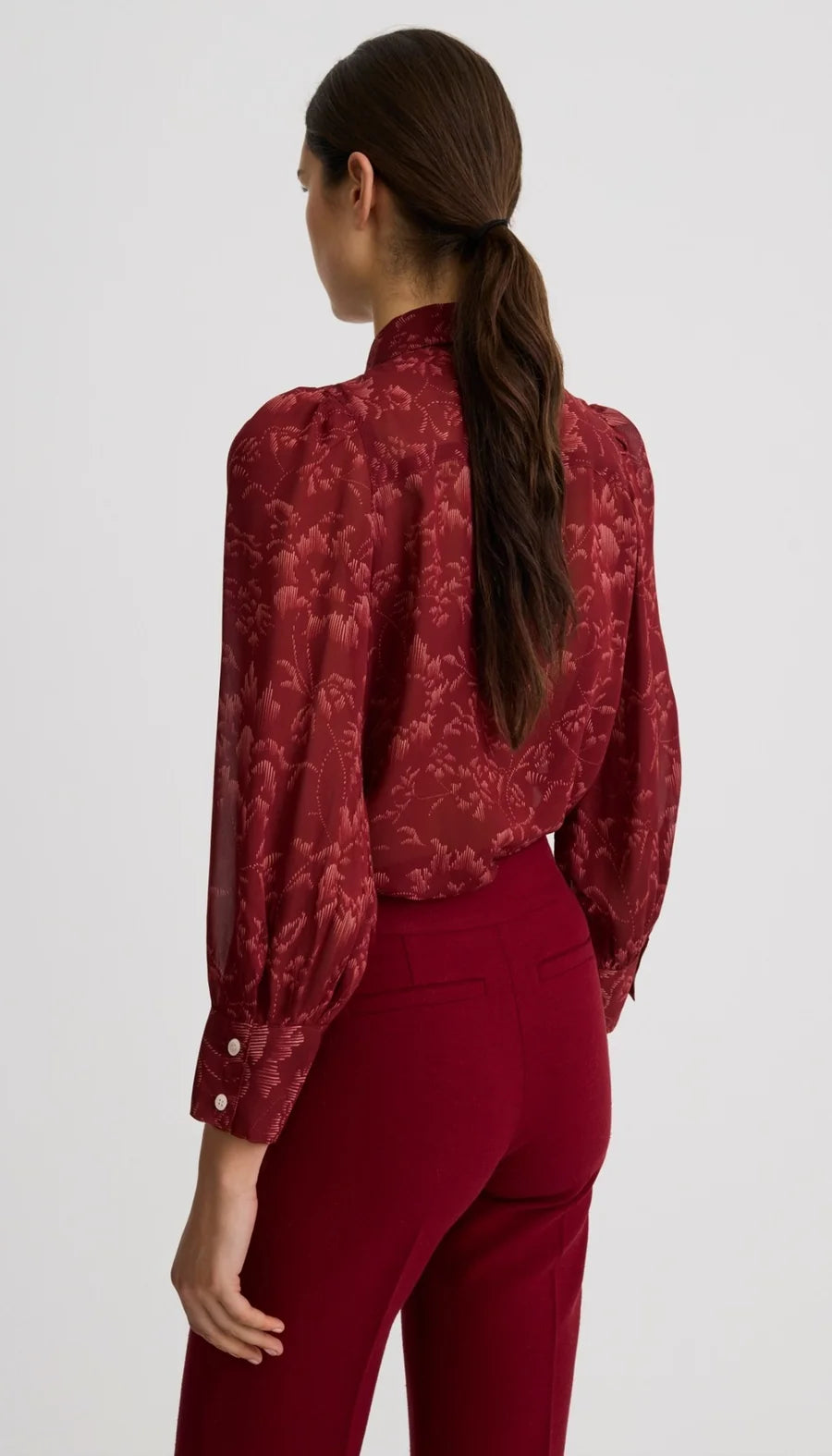 PETER PAN COLLAR BLOUSE (GARNET FLORAL) - SMYTHE