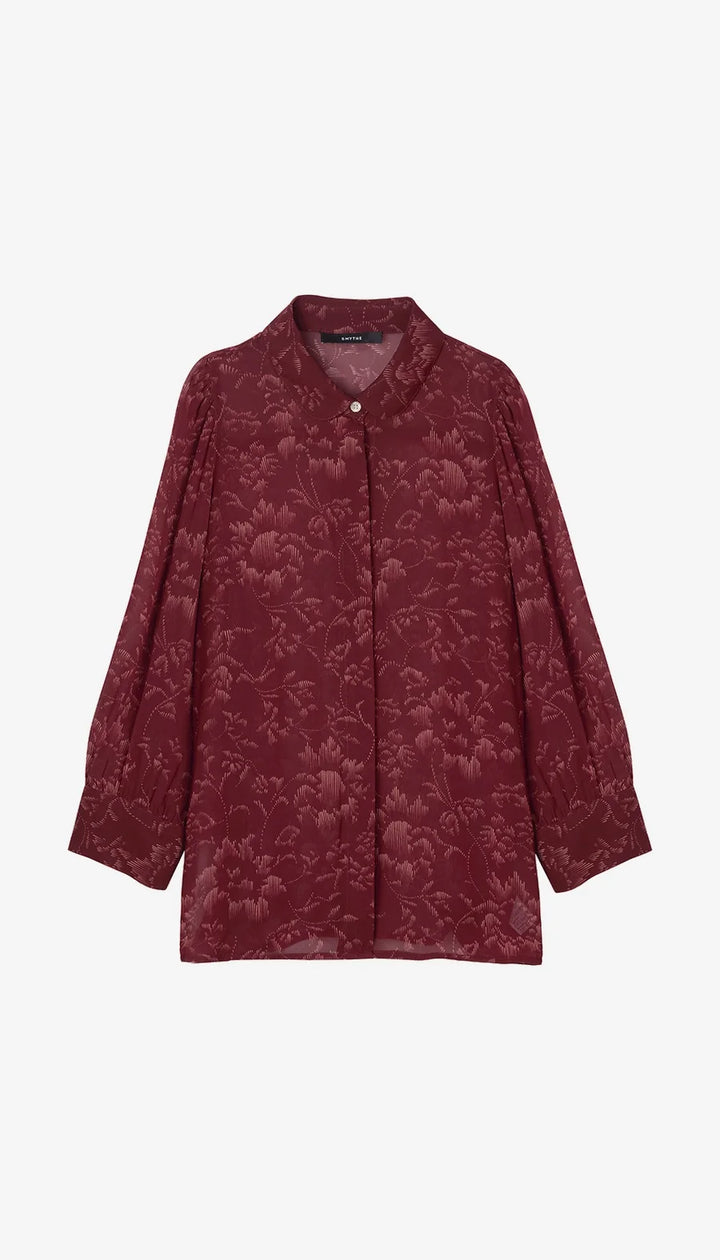 PETER PAN COLLAR BLOUSE (GARNET FLORAL) - SMYTHE