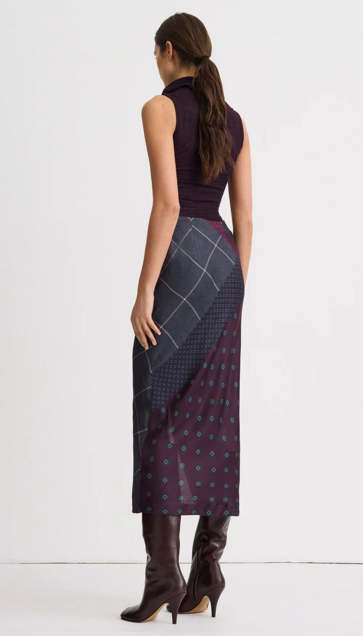 FRONT RUFFLE SKIRT (CARBON SLATE) - SMYTHE