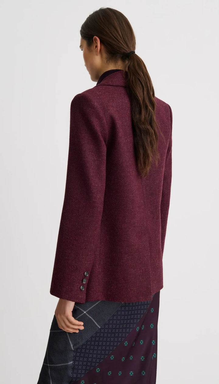 OVERSIZED LONG LAPEL BLAZER (WINE) - SMYTHE