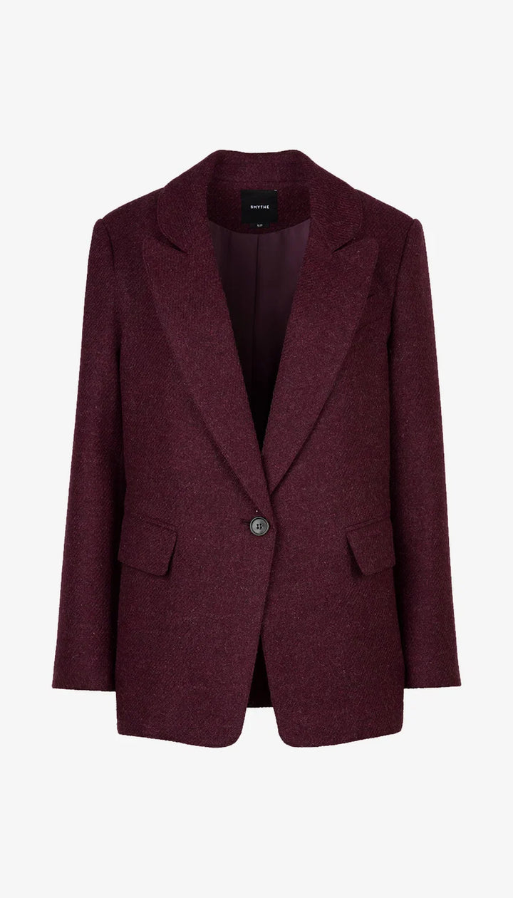 OVERSIZED LONG LAPEL BLAZER (WINE) - SMYTHE