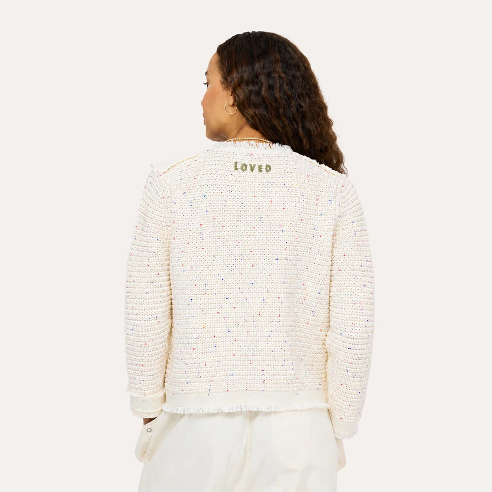 FRINGE BEAU-LERO CARDIGAN (NATURAL) - KERRI ROSENTHAL