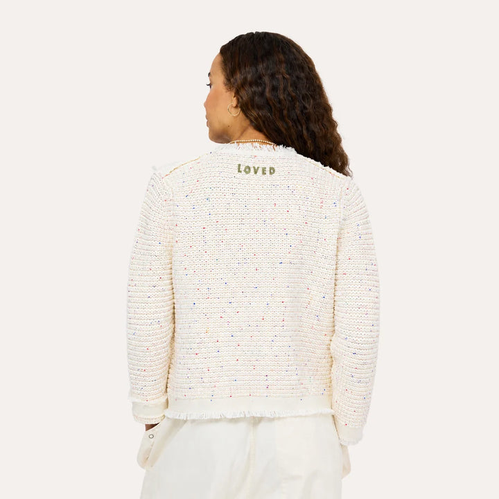 FRINGE BEAU-LERO CARDIGAN (NATURAL) - KERRI ROSENTHAL