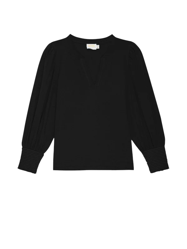 FLORA PEASANT TEE (BLACK) - NATION