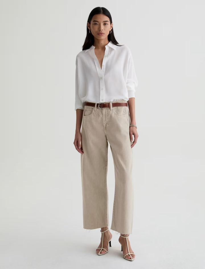 HATTIE CROP (SULFUR LIGHT TAUPE) - A.G. DENIM