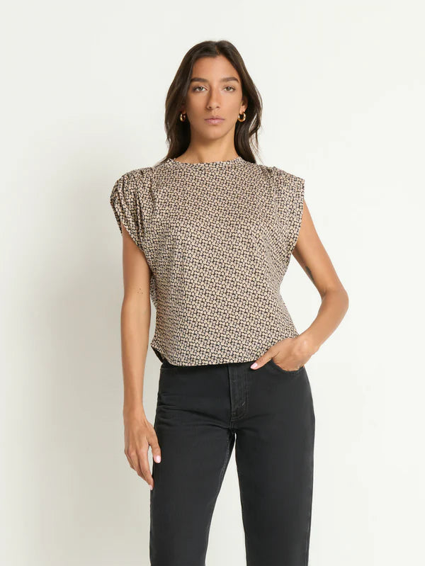 FRANKIE LUXE TEE (DITSY FLORAL BUTTERSCOTCH) - NATION