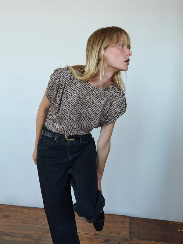 FRANKIE LUXE TEE (DITSY FLORAL BUTTERSCOTCH) - NATION