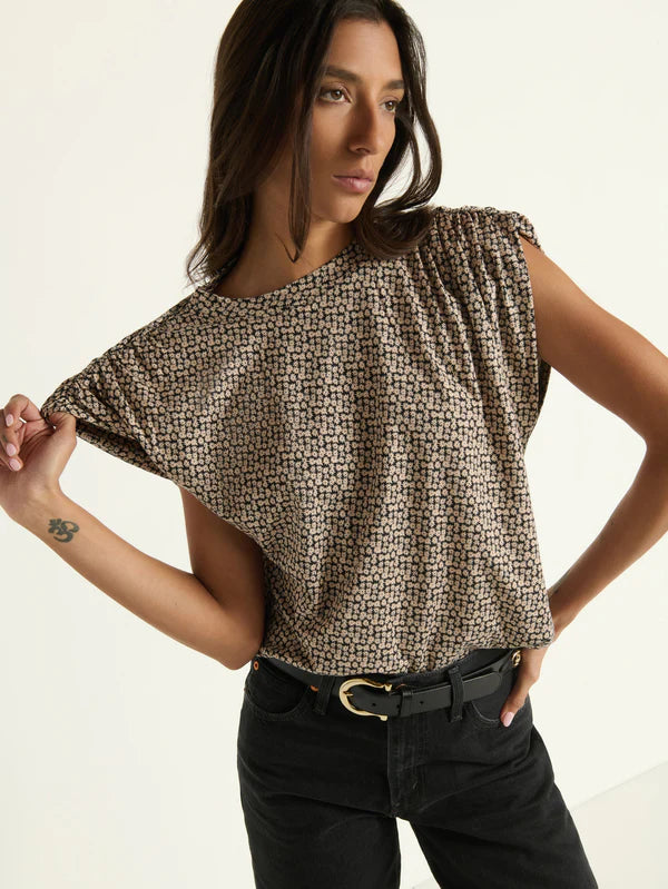 FRANKIE LUXE TEE (DITSY FLORAL BUTTERSCOTCH) - NATION
