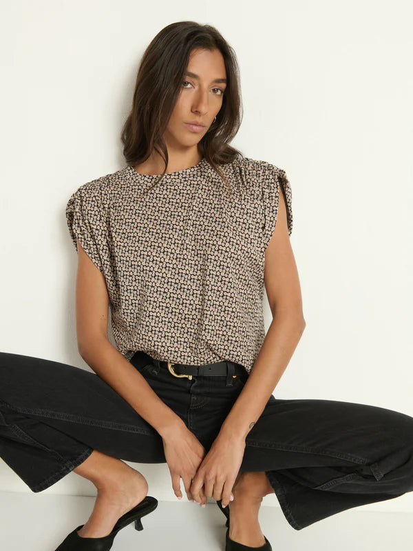 FRANKIE LUXE TEE (DITSY FLORAL BUTTERSCOTCH) - NATION