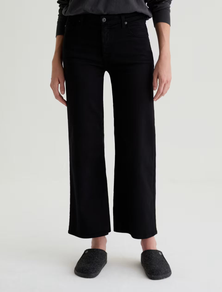 SAIGE WIDE LEG CROP (SUPER BLACK) - A.G. DENIM