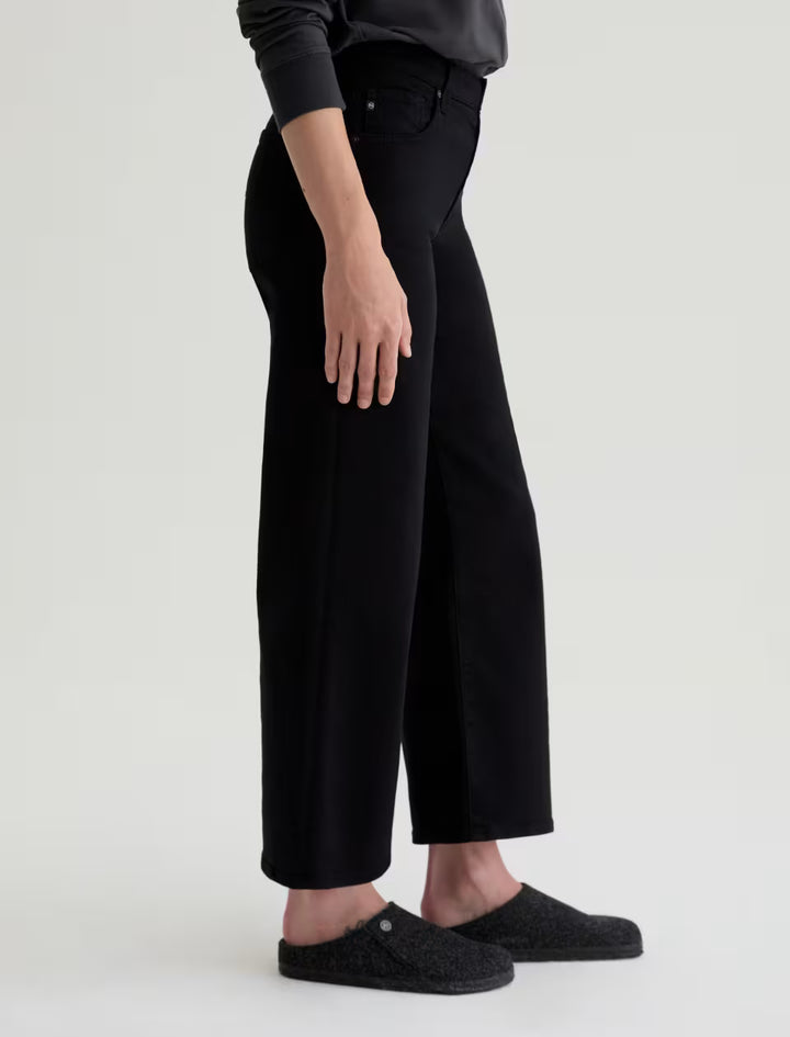 SAIGE WIDE LEG CROP (SUPER BLACK) - A.G. DENIM