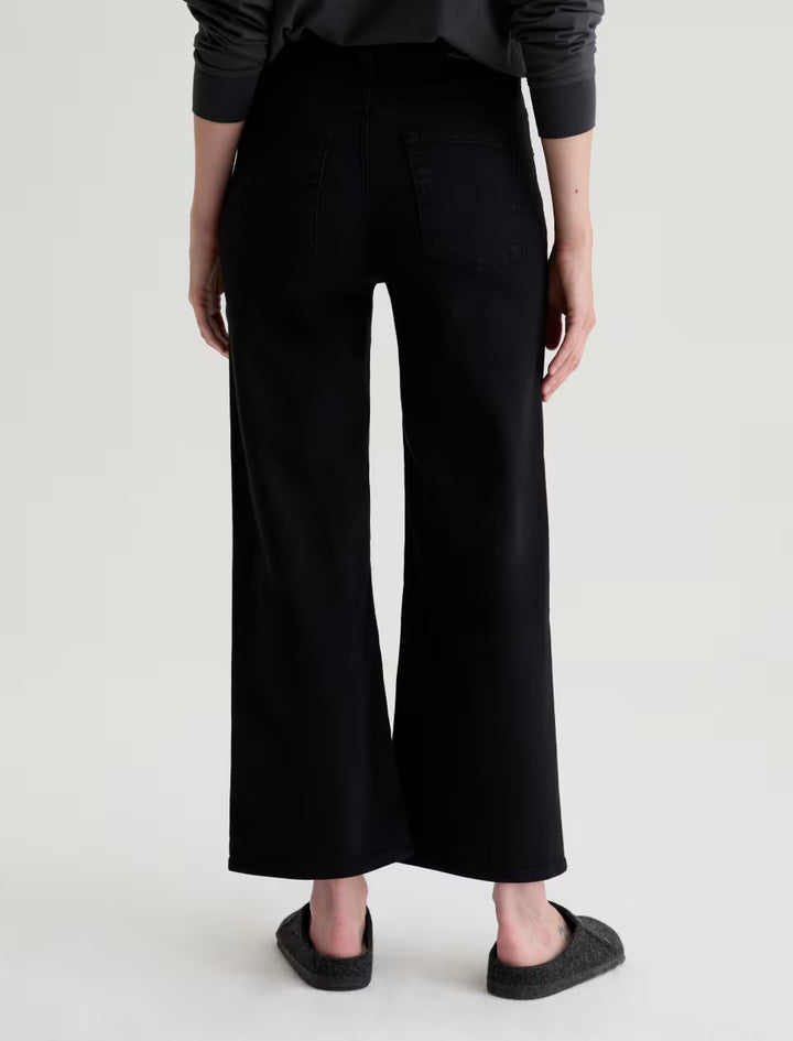 SAIGE WIDE LEG CROP (SUPER BLACK) - A.G. DENIM
