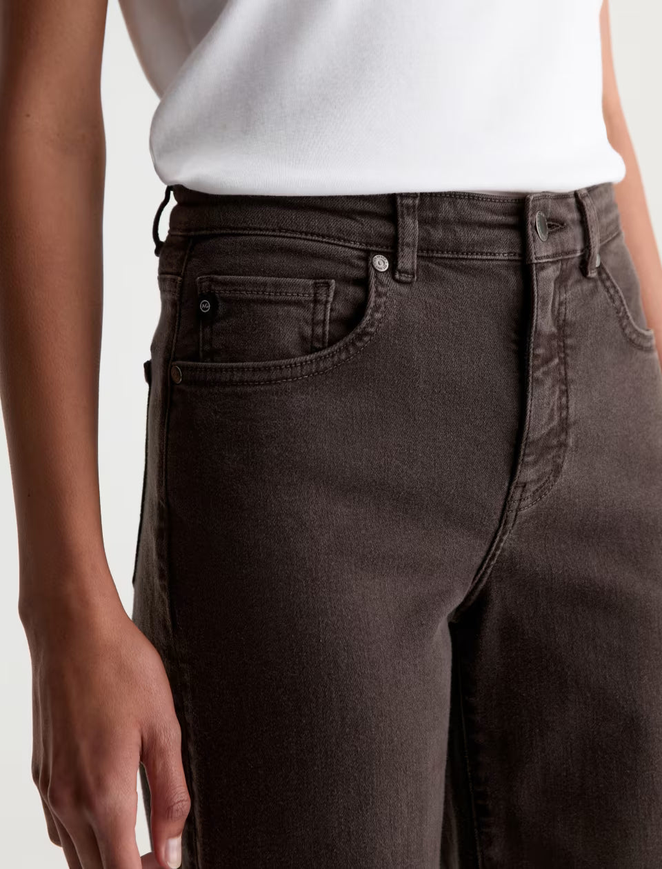 SAIGE WIDE LEG CROP (SULFUR BURNT UMBER) - A.G. DENIM