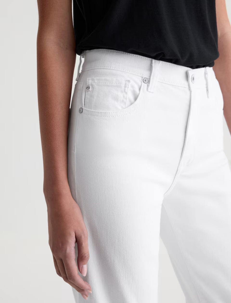 BRINLEY CROP (WHITE) - A.G. DENIM