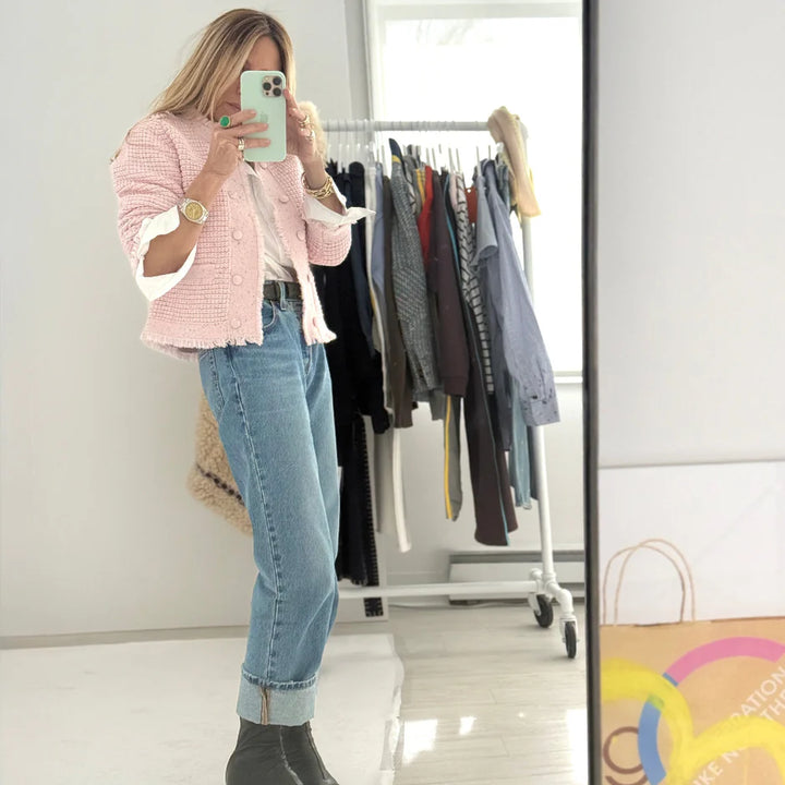 FRINGE BEAU-LERO CARDIGAN (PINK) - KERRI ROSENTHAL