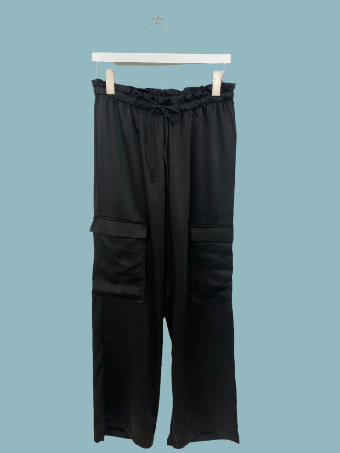 MIRANDA CARGO SATIN PANT (BLACK) - MELISSA NEPTON
