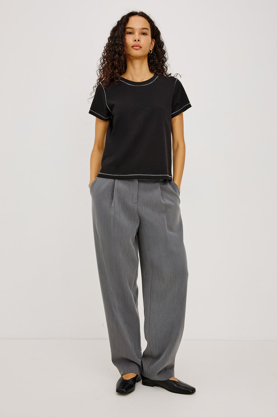 GIRLFRIEND TEE (BLACK CONTRAST) - RAILS
