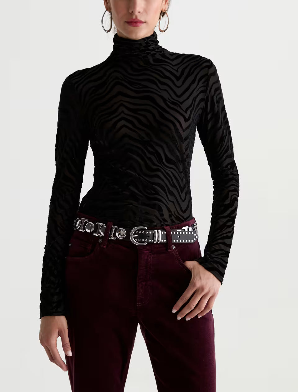 CHELS TURTLENECK (WILD LINES) - A.G. DENIM