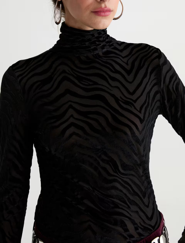 CHELS TURTLENECK (WILD LINES) - A.G. DENIM