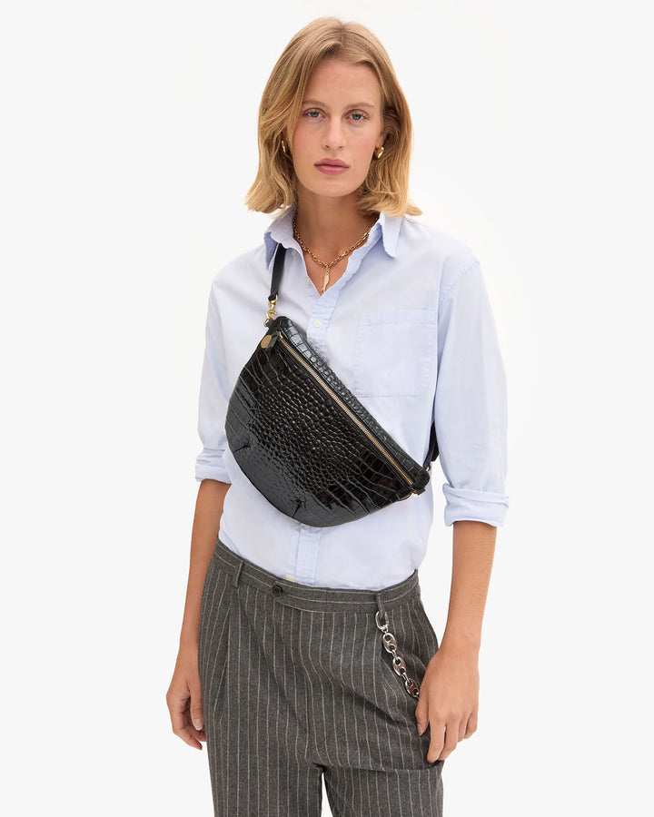 GRANDE FANNY (BLACK CROCO) - CLARE V.