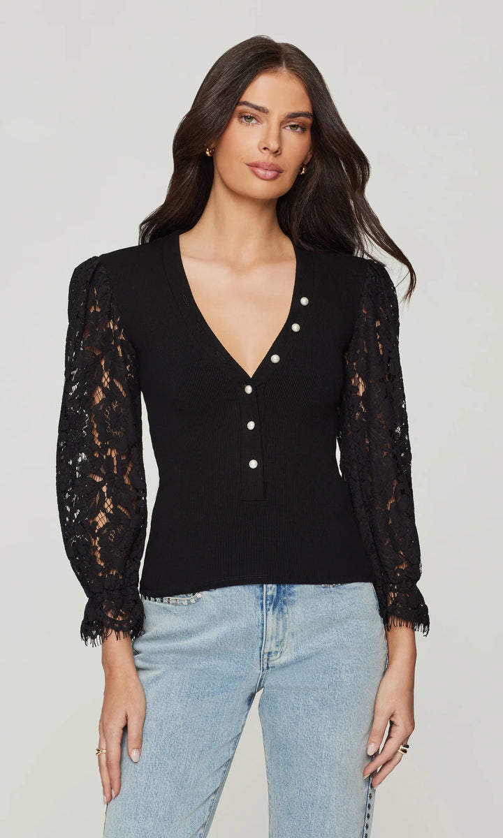 MCKENNA LACE COMBO TOP (BLACK) - GENERATION LOVE