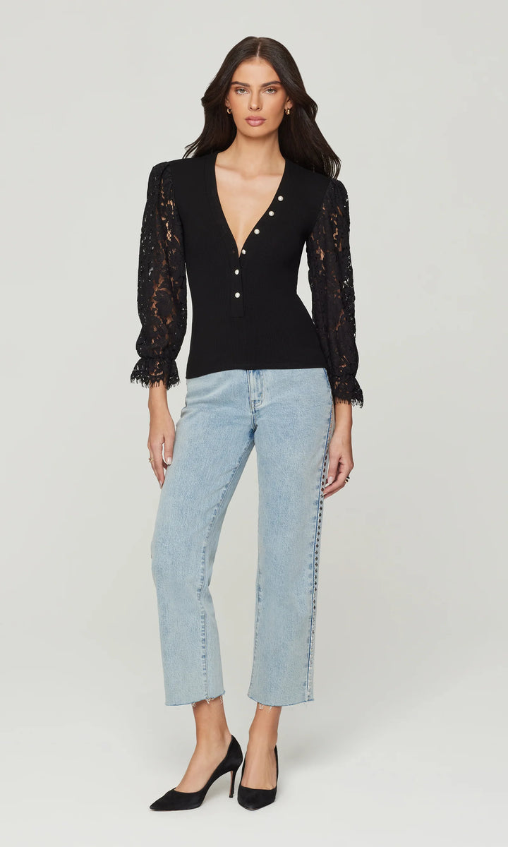 MCKENNA LACE COMBO TOP (BLACK) - GENERATION LOVE