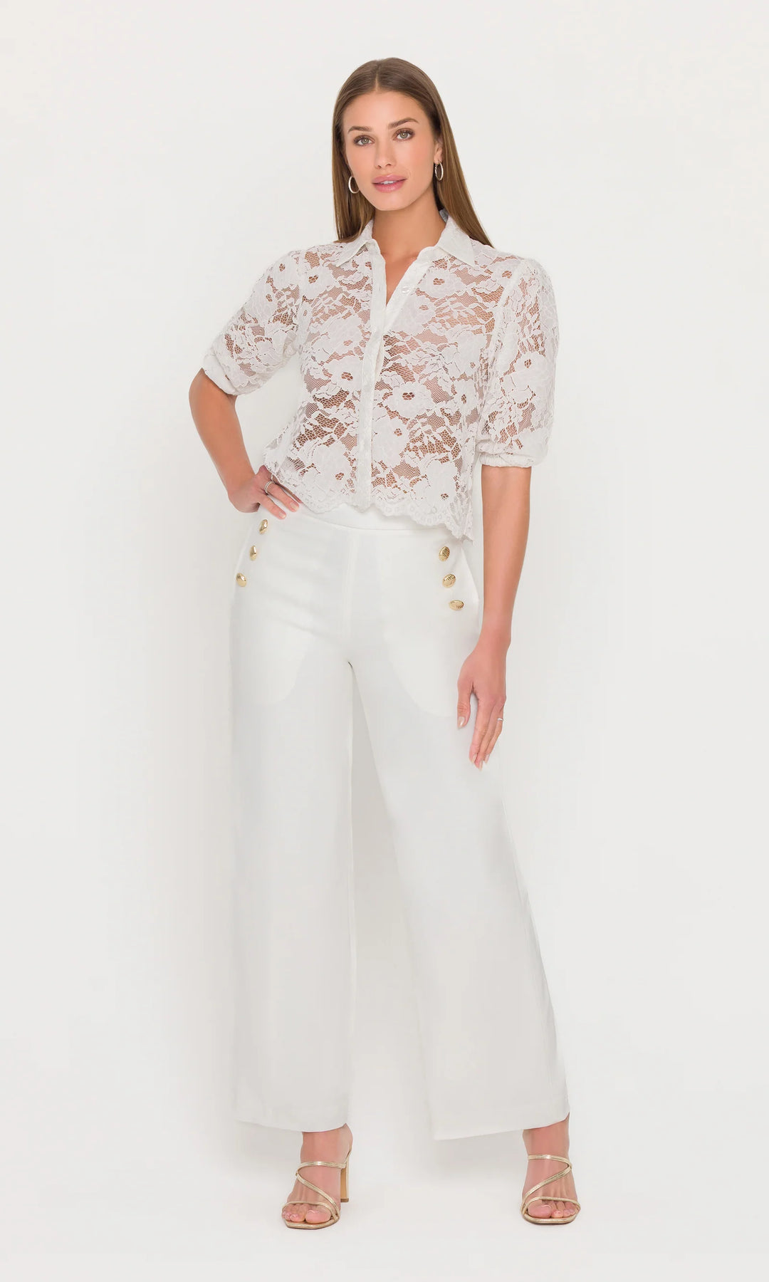 TAMMY MESH LACE SHIRT (WHITE) - GENERATION LOVE