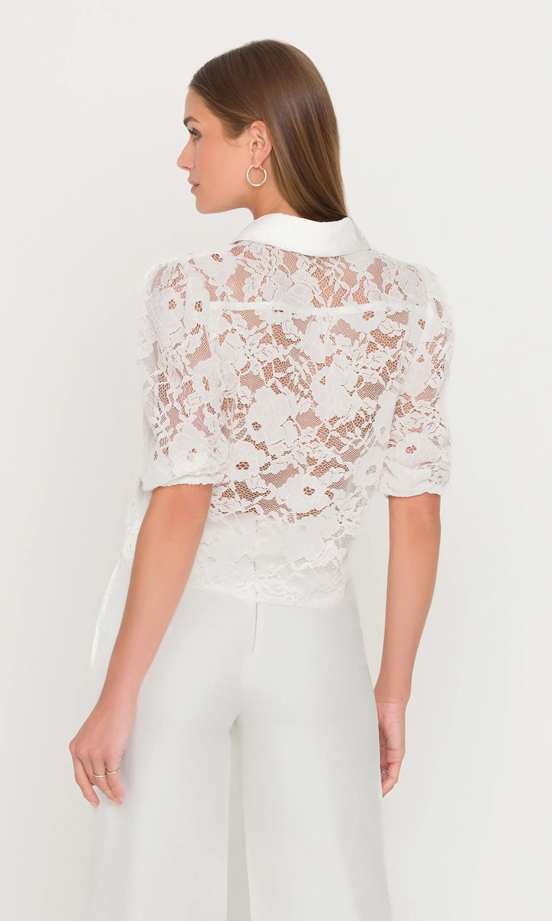 TAMMY MESH LACE SHIRT (WHITE) - GENERATION LOVE