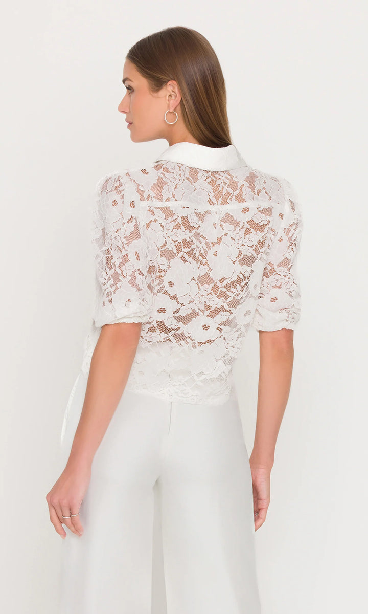 TAMMY MESH LACE SHIRT (WHITE) - GENERATION LOVE