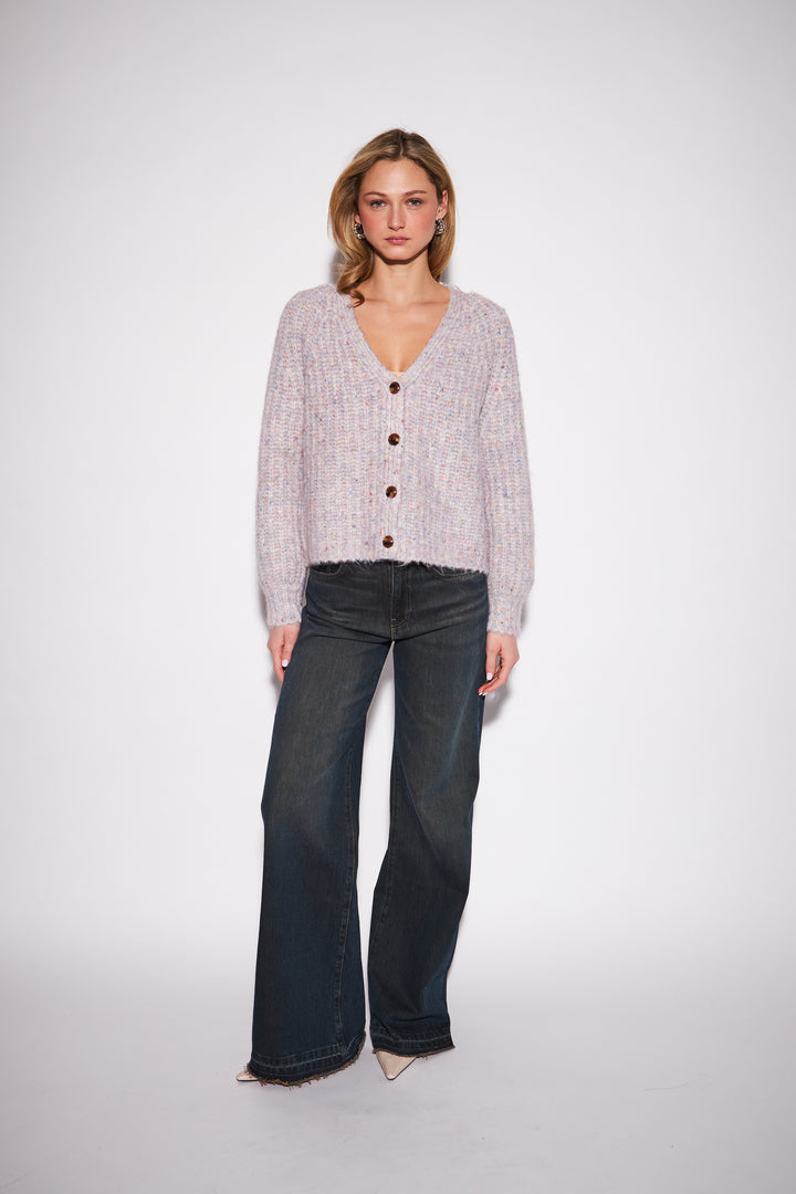 HAWKINS V-NECK CARDIGAN (LILAC DREAM) - JOHN+JENN