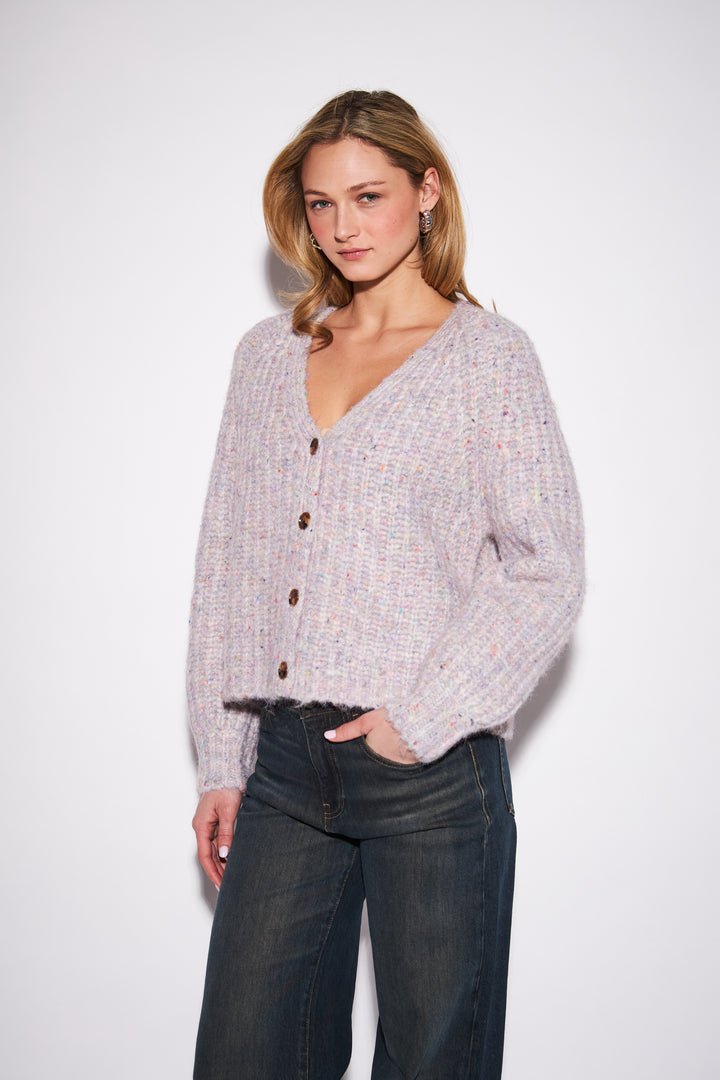HAWKINS V-NECK CARDIGAN (LILAC DREAM) - JOHN+JENN