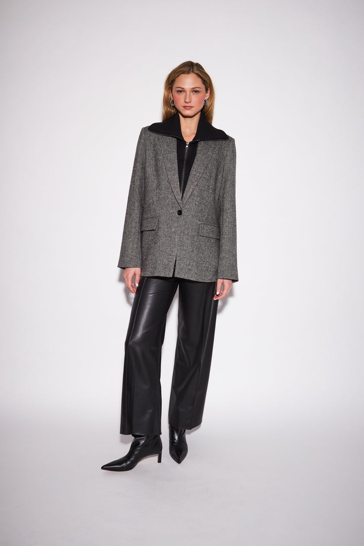 HAYES BLAZER (MISTY HERRINGBONE) - JOHN+JENN