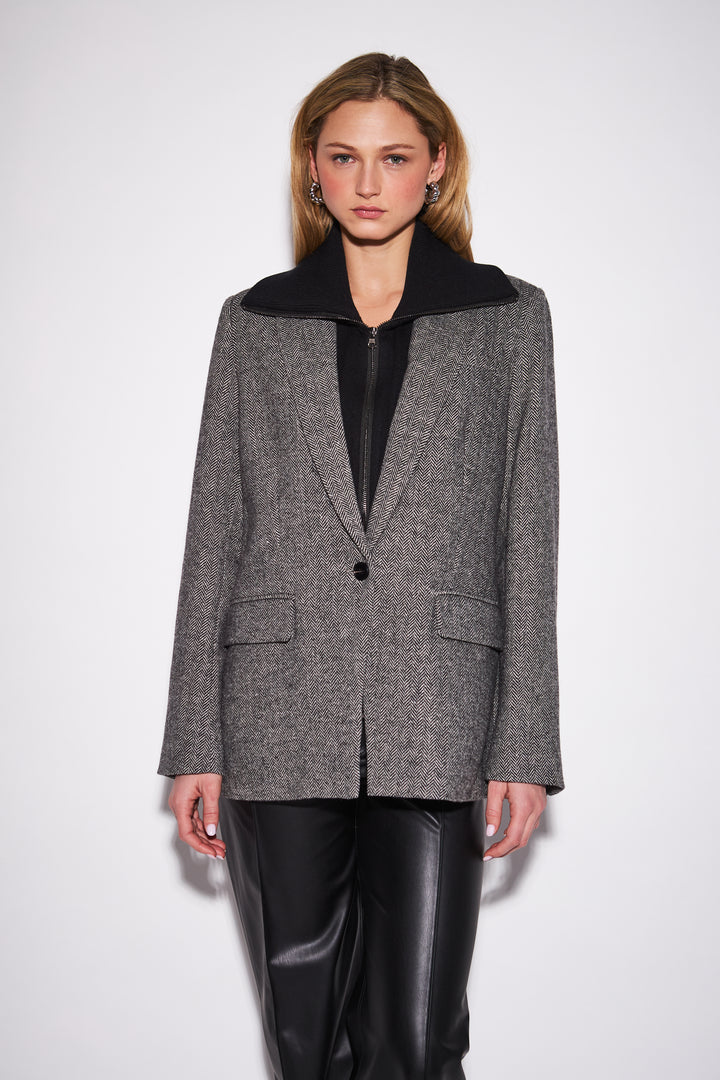 HAYES BLAZER (MISTY HERRINGBONE) - JOHN+JENN